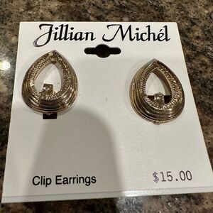 Jillian Michel gold clip on earrings